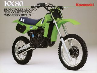 1984 Kawasaki Kx80 Vintage Motorcycle Ad Dirt Bike Poster 27x36 9mil Paper
