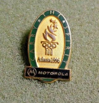 1996 Atlanta Olympic Summer Games Lapel Pin Motorola Catch The Spirit Sponsored