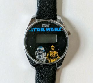 Vintage 1980’s Star Wars C3po & R2d2 Droids Quartz Lcd Watch By Bradley