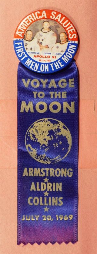 1969 Apollo 11 Moon Landing Ribbon/pin