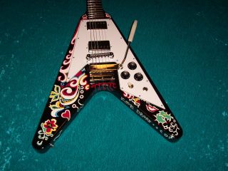 Psychedelic Gibson Jimi Hendrix Flying V Guitar Vintage Design Vee