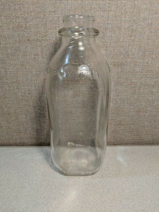 Vintage One Quart Mcdonald Dairy Glass Milk Jar - Michigan