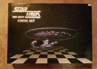 Star Trek Next Generation Chess Set Stng 100 Complete 1999 Perfect Set