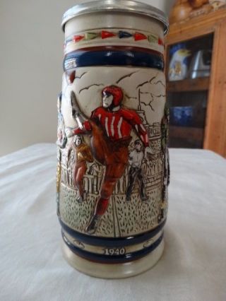 Avon Man Cave1983 Decades Football Stein with Metal Lid w/ Paper Label 2