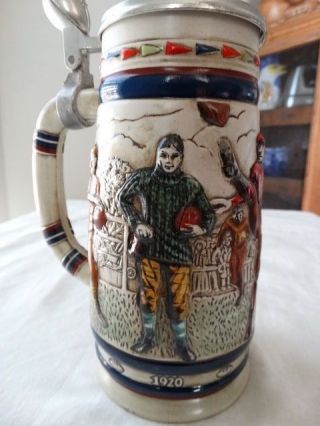 Avon Man Cave1983 Decades Football Stein with Metal Lid w/ Paper Label 3