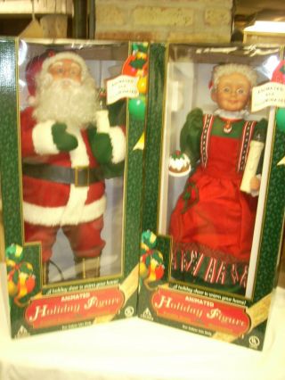 Vintage Telco Animated Lighted Mr And Mrs Claus Christmas Santa