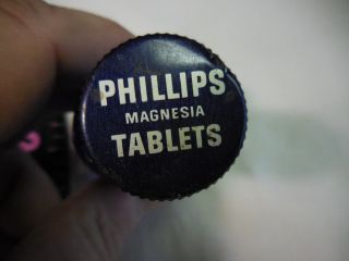 Embossed Phillips Milk of Magnesia Tablets Cobalt Blue Bottle 4 