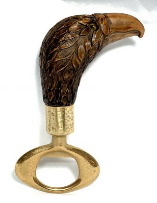Vintage American Bald Eagle Head Bird Bar Bottle Opener Figure Figurine Fig Usa