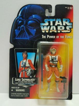 Luke Skywalker X - Wing Pilot Star Wars Power Of The Force Kenner 1997 Red Card