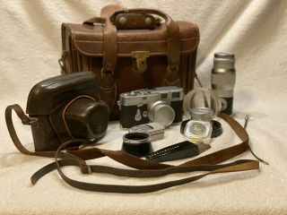 Vintage Leica M3 - 757560 35mm Ernst Leitz Wetzlar Germany Camera Set