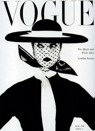 Vintage Print Paper Poster Canvas Framed Art By Vogue Black White Lady Hat
