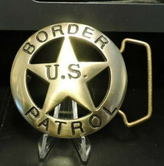 Solid Brass U.  S.  Border Patrol Belt Buckle