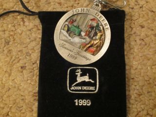 John Deere Pewter Christmas Ornament 1999