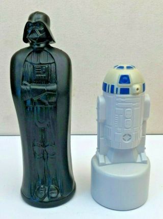 Vintage Star Wars Darth Vader R2 D2 Soap Bubble Bath Soaky Bottles Shampoo