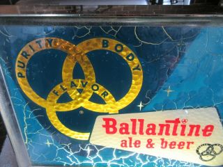Vintage Ballantine Ale & Beer Light Up Bar Sign Purity Body Flavor Colors