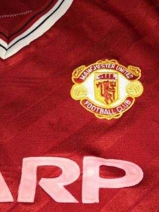 Vintage Adidas Manchester United 1986 - 88 Match Worn Home Shirt