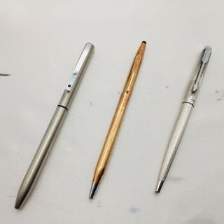 Parker Cross Etc Ballpoint Pen Set Of 3 Gold X2596