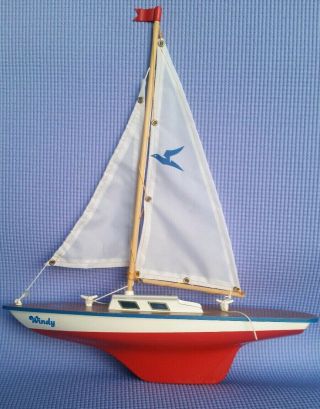 Vintage Seifert Segelboote Wooden Toy Boat Made In Germany Near Windy