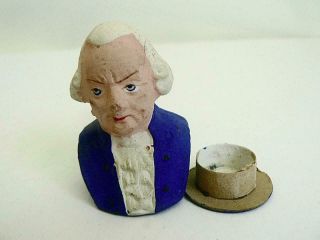 Vintage Germany George Washington Bust Paper Mache Candy Container Patriotic