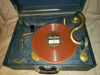 Vintage Crank Victrola Record Player / Talking Machine & Sou