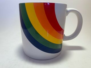 Rainbow Coffee Mug By Ftd F.  T.  D.  A.  Ceramic 80s Vintage 1984 Gay Pride