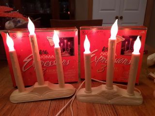 2 Vintage Noma 3 Light Candolier Candelabra Christmas Candles