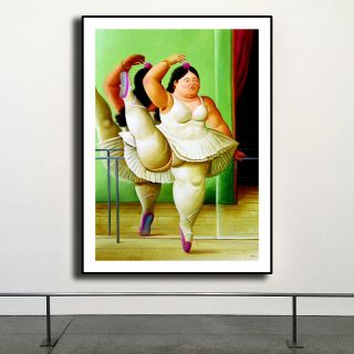 Fernando Botero “dancer At The Barre " Hd Print On Art Fabric Wall Decor Painting