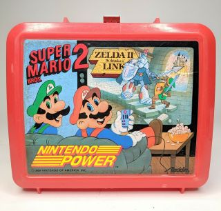 Vintage 1989 Nintendo Power Mario Bros 2 Zelda Ii Link Plastic Lunch Box