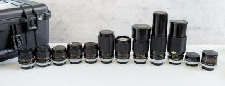 Canon Fd Vintage Full Frame Prime 10 Lens Set S.  S.  C.  With Pelican 1510