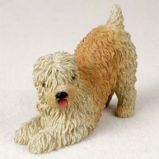 Soft Coated Wheaten Dog Hand Painted Figurine Resin Statue Collectible Terrier