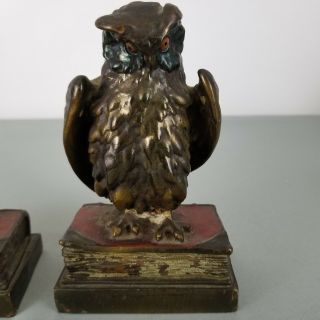 Vintage Pompeian Bronze Co.  Owl Bookends 2