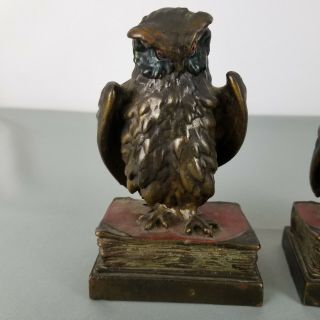 Vintage Pompeian Bronze Co.  Owl Bookends 3