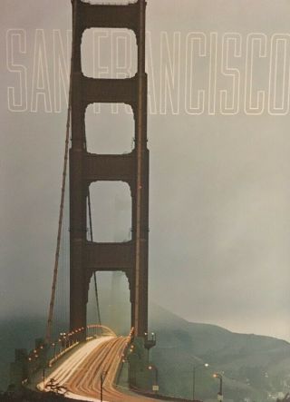 Vintage Travel Poster San Francisco Bridge 1960 
