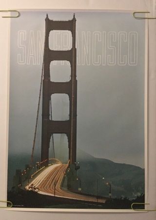 Vintage Travel Poster San Francisco Bridge 1960 ' s California Travel Pin - up 60 ' s 2