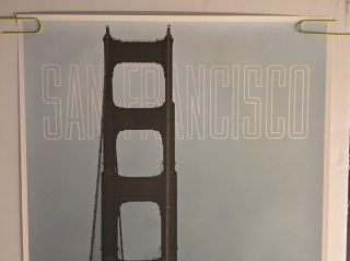 Vintage Travel Poster San Francisco Bridge 1960 ' s California Travel Pin - up 60 ' s 3