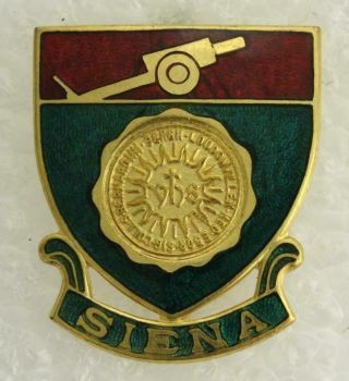 Vintage Us Military Dui Insignia Pin Siena College Army Rotc Loudonville Ny