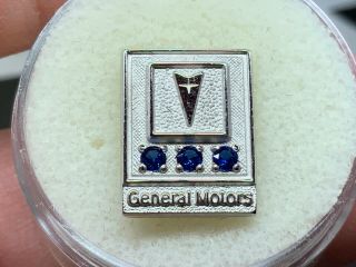 General Motors Pontiac 1/10 10k Gold Triple Gem Service Award Pin.  Pin.