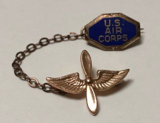 Vintage 1940’s Wwii Us Army Air Corps Enamel Sweetheart Pin Patriotic Homefront