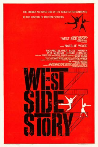 1961 West Side Story Vintage Drama Movie Poster Print Style A 24x16 9mil Paper