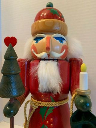 Father Christmas Holly Santa Nutcracker With Tree And Toy Sack