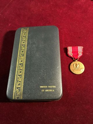 Wwii Us Army Good Conduct Medal With Case