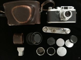 Vintage Leica Iiig Camera ‘56,  Elmar Lens,  Sbloo Viewfinder,  Scnoo Winder,  More