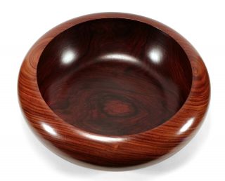 LARGE TURNED WOOD BOWL COSTA RICA ROSEWOOD COCOBOLO 12.  5 IN.  DIAMETER 3
