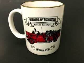 Nashville Fire Department Engine Co 10 1953 Pirsch Pumper Fire Truck Coffee Mug