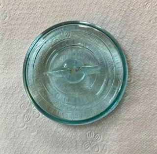 Vintage Aqua Green Atlas E - Z Seal - Wire Bail Top Canning Jar Glass Lid