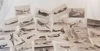 34 Different Vintage Wwii Era Fighter Plane Pictures With Details On Back 7 X 4