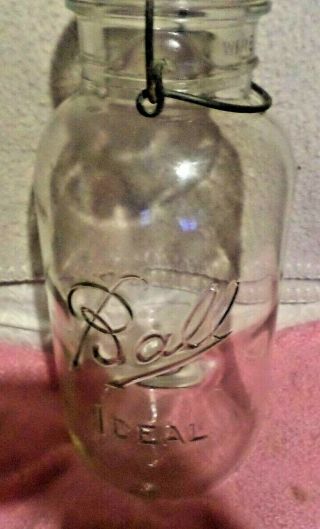 Vintage Antique Large 1/2 Gallon Ball Ideal Canning Mason Jar With Lid