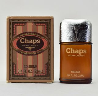 Vintage Chaps Ralph Lauren Splash Cologne 3/4 Oz Full Bottle Usa 1979 W/box