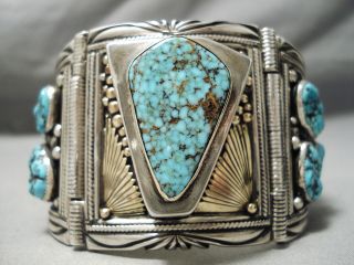 Very Important Vintage Navajo Gibson Nez Sterling Silver 14k Gold Clasp Bracelet