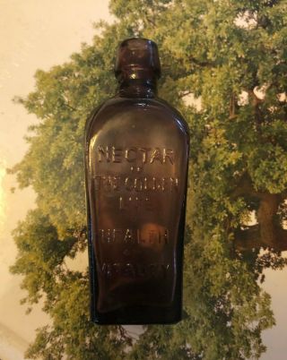 Mini Vintage Colored Glass Bottle Purple Nectar Of The Golden Life